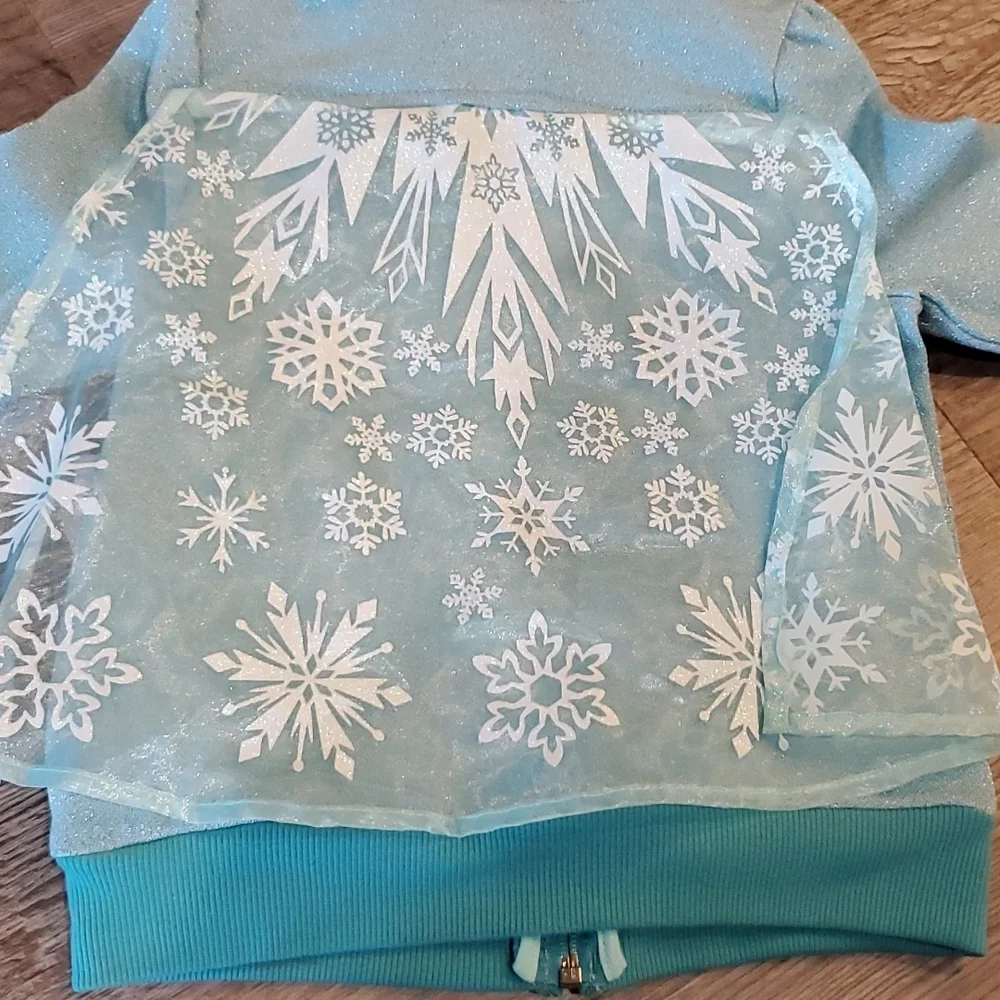 HOST PICK Disney Frozen Hooded Zip Up Sweatshirt with Cape Size 4